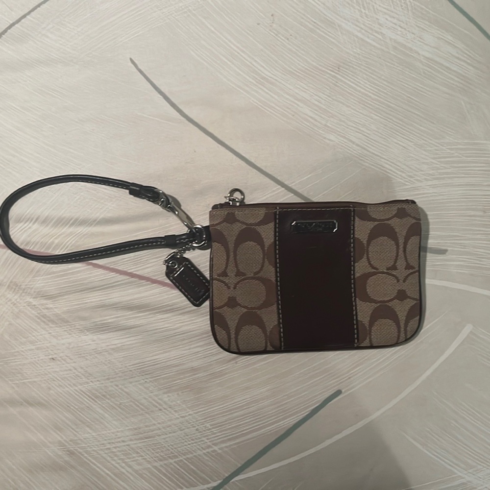 Coach Jacquard Signature Fabric Wristlet
